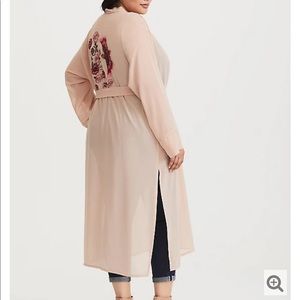 Blush Embroidered Chiffon Kimono 3x / 4x